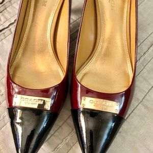 Coach Burgundy/Black Heels EUC! Practically New!!